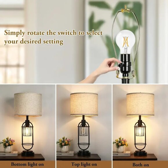 Set Of 2 29” 2-Light Table Lamps w/USB Slots - Picture 5 of 8